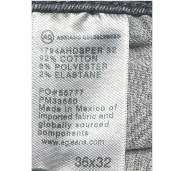 AG Adriano Goldschmied Everett Slim Straight Jean Men’s 36 Gray Denim Jeans - Picture 8 of 9